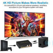 Convertitore da HDMI a HDMI + audio (SPDIF + R/L) (spina UE), HDMI to HDMI + Audio