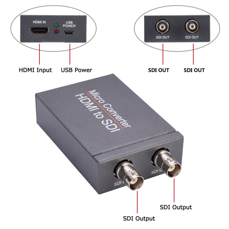 Convertitore di uscita NK-M009 Full HD 1080P da HDMI a 2 x SDI, HDMI to Double 3G-SDI