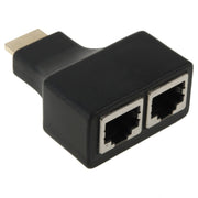Cavo di rete HDMI a doppia porta RJ45 da 30 m con Cat 5e/6 3D HDTV Up, Dual RJ45 Black
