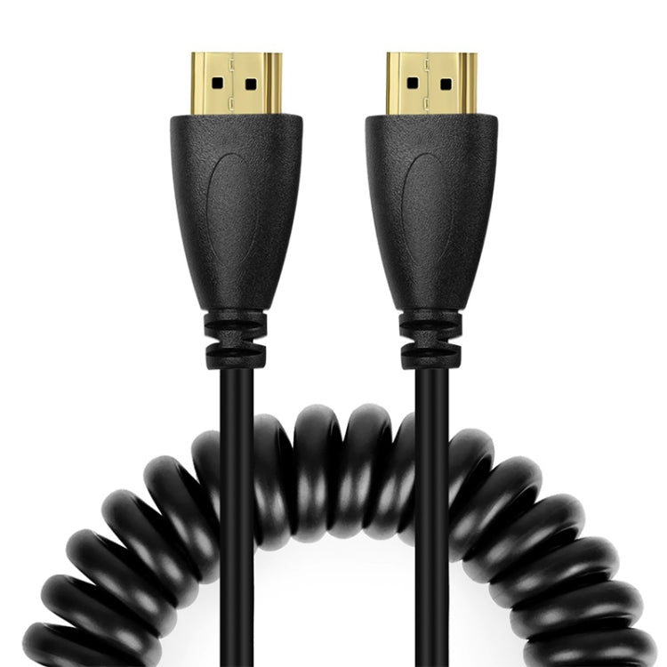 Versione 1.4, cavo a spirale da 19 pin HDMI maschio a HDMI maschio placcato oro, supporto 3D/Ethernet, lunghezza: 60 cm (estensibile fino a 2 m), HDMI AM to AM
