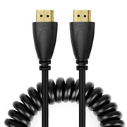 Versione 1.4, cavo a spirale da 19 pin HDMI maschio a HDMI maschio placcato oro, supporto 3D/Ethernet, lunghezza: 60 cm (estensibile fino a 2 m), HDMI AM to AM