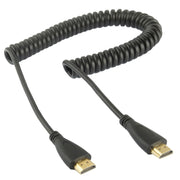 Versione 1.4, cavo a spirale da 19 pin HDMI maschio a HDMI maschio placcato oro, supporto 3D/Ethernet, lunghezza: 60 cm (estensibile fino a 2 m), HDMI AM to AM