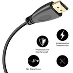 Versione 1.4, cavo a spirale da 19 pin HDMI maschio a HDMI maschio placcato oro, supporto 3D/Ethernet, lunghezza: 60 cm (estensibile fino a 2 m), HDMI AM to AM