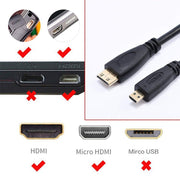 Versione 1.4, cavo a spirale placcato in oro da micro HDMI maschio a HDMI maschio, supporto 3D/Ethernet, lunghezza: 60 cm (può essere esteso fino a 2 m), Micro HDMI AM to HDMI AM