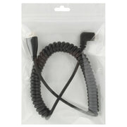 Cavo a spirale mini HDMI maschio a HDMI maschio placcato oro versione 1.4, supporto 3D / Ethernet, lunghezza: 0,6 m-2 m, Right Angle Mini HDMI to HDMI AM
