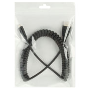Versione 1.4, cavo a spirale Mini HDMI maschio a HDMI maschio placcato oro, supporto 3D / Ethernet, lunghezza: 60 cm (può essere esteso fino a 2 m), Mini HDMI AM to HDMI AM