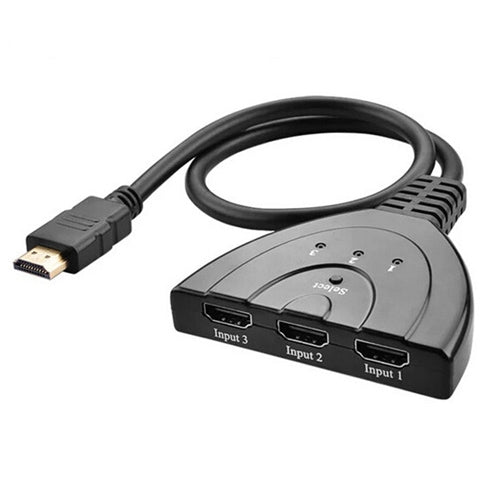Switcher HDMI Pigtail 3x1 fino a 1080P (placcato in oro), 1080P