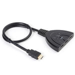 Switcher HDMI Pigtail 3x1 fino a 1080P (placcato in oro), 1080P