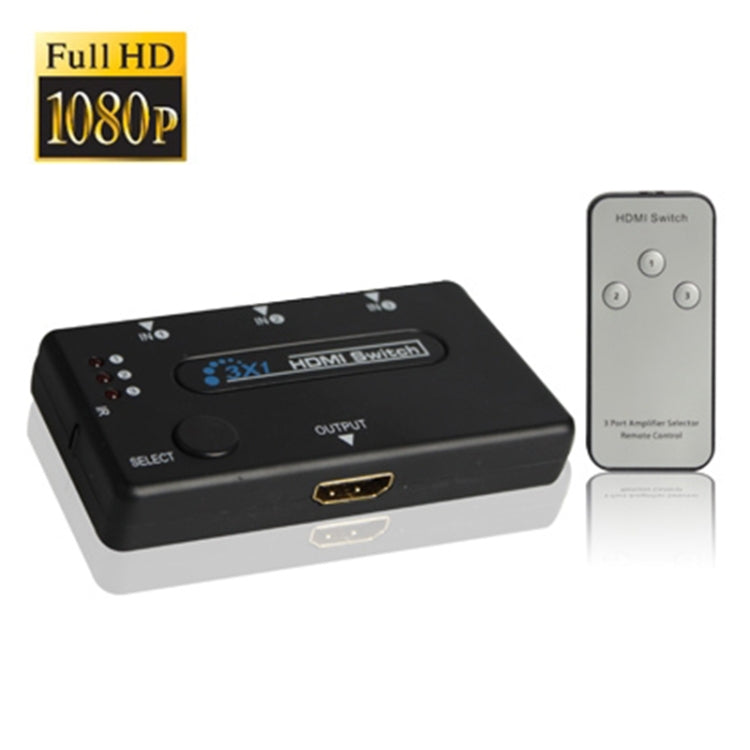 Switch HDMI 1080P con amplificatore a 3 porte, versione 1.3, con telecomando, with Remote Controller