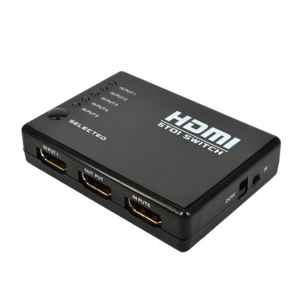 Switch HDMI 1080P a 5 porte con telecomando, supporto HDTV, Support HDTV