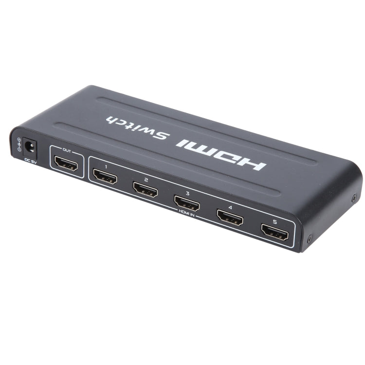 Switch HDMI Full HD 1080P a 5 porte con telecomando e indicatore LED, With LED Indicator