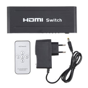 Switch HDMI Full HD 1080P a 5 porte con telecomando e indicatore LED, With LED Indicator