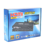 Switch HDMI Full HD 1080P a 5 porte con telecomando e indicatore LED, With LED Indicator