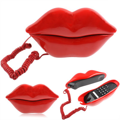 Telefono con filo a forma di labbra roventi sexy, Sexy Red Hot lips Telephone