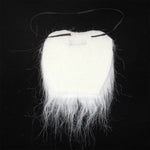 Barba finta con baffi folti bianchi con cinturino elastico, White Bushy Mustache