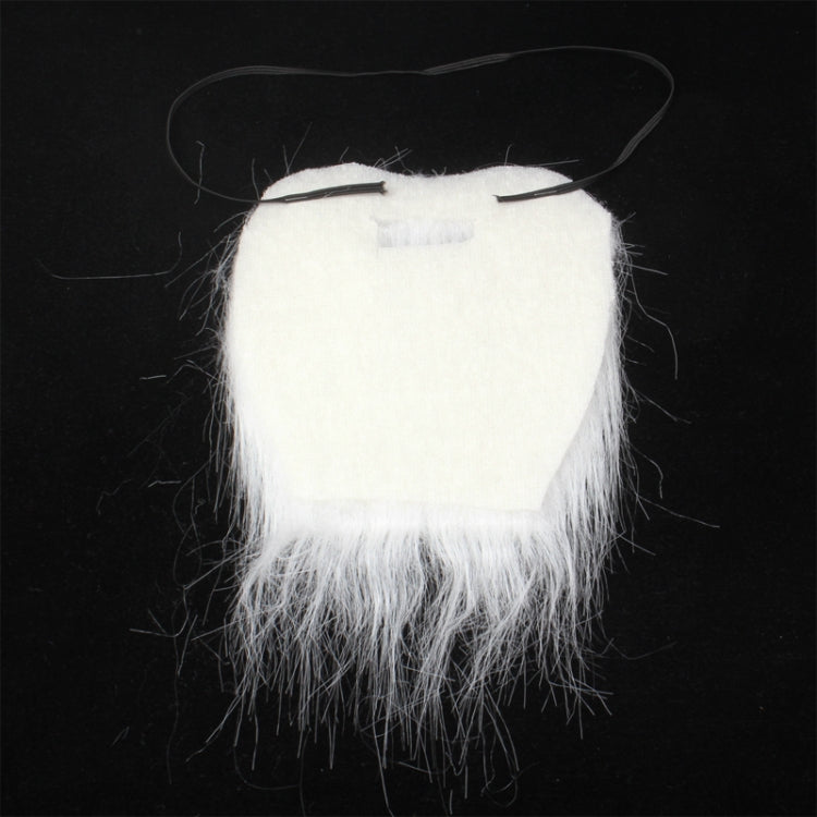 Barba finta con baffi folti bianchi con cinturino elastico, White Bushy Mustache