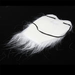 Barba finta con baffi folti bianchi con cinturino elastico, White Bushy Mustache