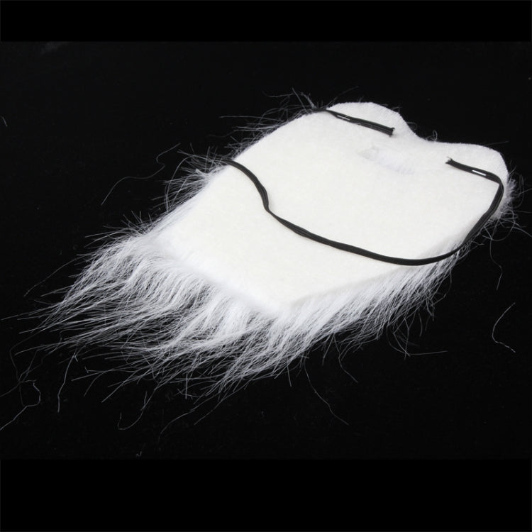 Barba finta con baffi folti bianchi con cinturino elastico, White Bushy Mustache