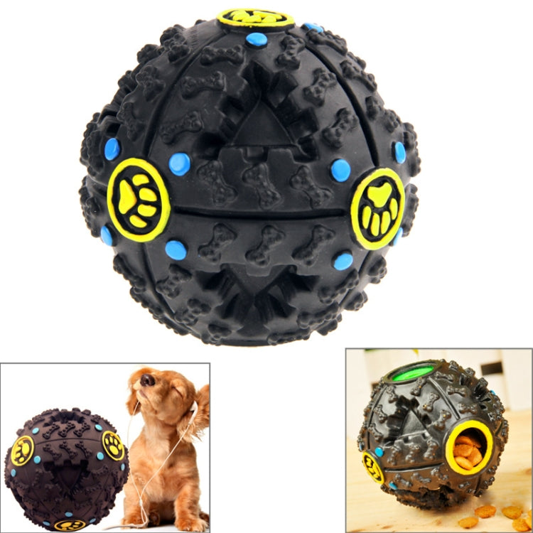 Dispenser di cibo per cani e gatti, giocattolo da masticare con risatina stridula, suono da ciarlatano, Size: S, 7cm Black, Size: M, 9cm Black, Size: L, 11cm Black