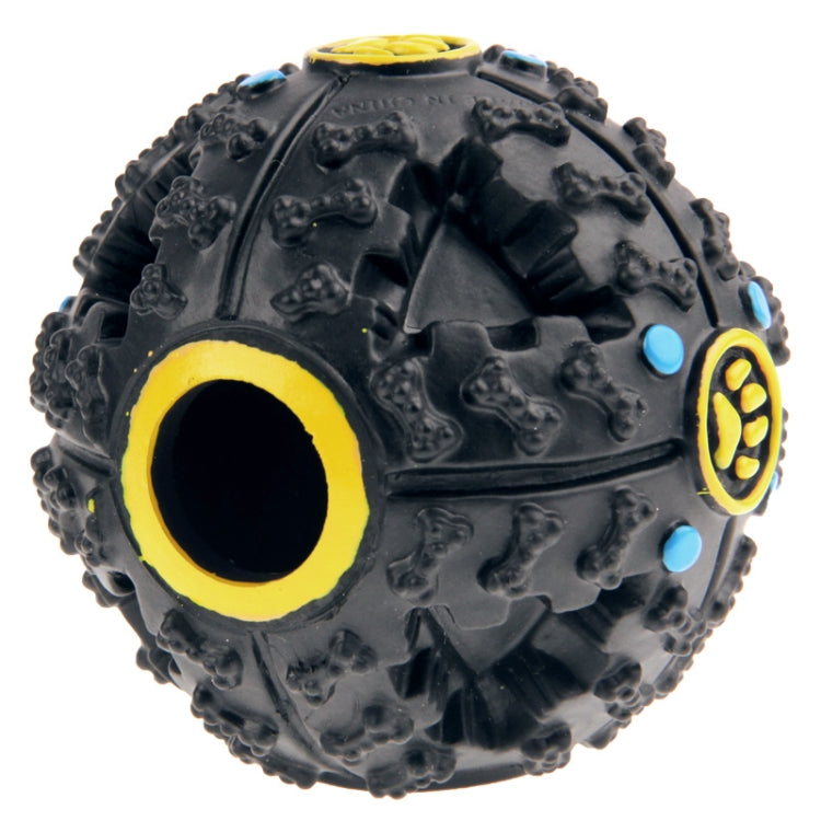 Dispenser di cibo per cani e gatti, giocattolo da masticare con risatina stridula, suono da ciarlatano, Size: S, 7cm Black, Size: M, 9cm Black, Size: L, 11cm Black