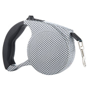 Guinzaglio retrattile per cani con motivo a griglia in bianco e nero da 5 m, Black and White Grid
