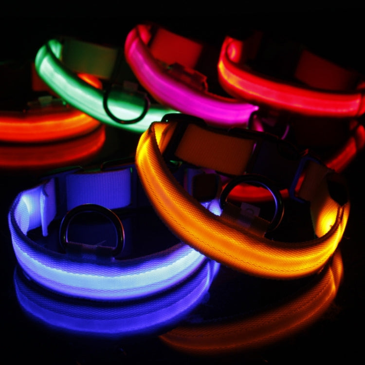 Collare per cani lampeggiante a LED regolabile a 3 modalità, taglia: S, Size: S, Size: M, Size: L, Size: XL