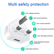 Caricatore USB con presa UK 5V/1A