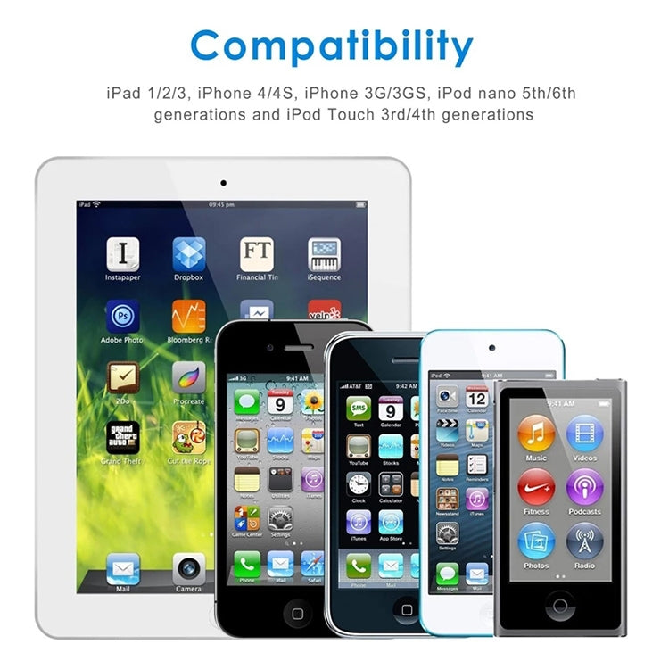 Cavo USB per sincronizzazione dati/ricarica su entrambi i lati da 1 m per iPhone 4 e 4S / iPhone 3GS / 3G / iPad 3 / iPad 2 / iPad / iPod Touch, 1m