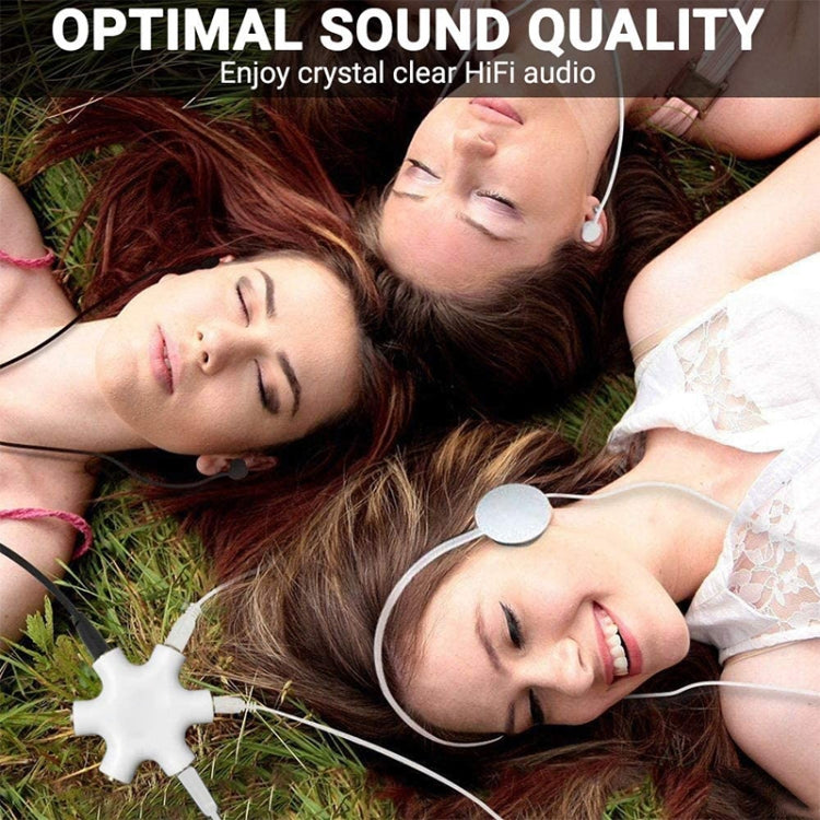 Connettore per cuffie splitter audio a 6 porte, compatibile con telefoni, tablet, cuffie, lettore MP3, stereo per auto/casa e altro,