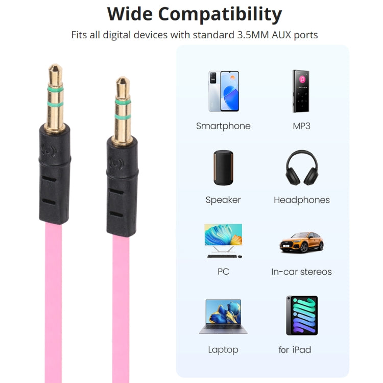Cavo per auricolari jack stile Noodle da 3,5 mm per iPhone 5 / iPhone 4 e 4S / 3GS / 3G / iPad 4 / iPad mini / mini 2 Retina / Nuovo iPad / iPad 2 / Touch / MP3, Lunghezza: 1 m