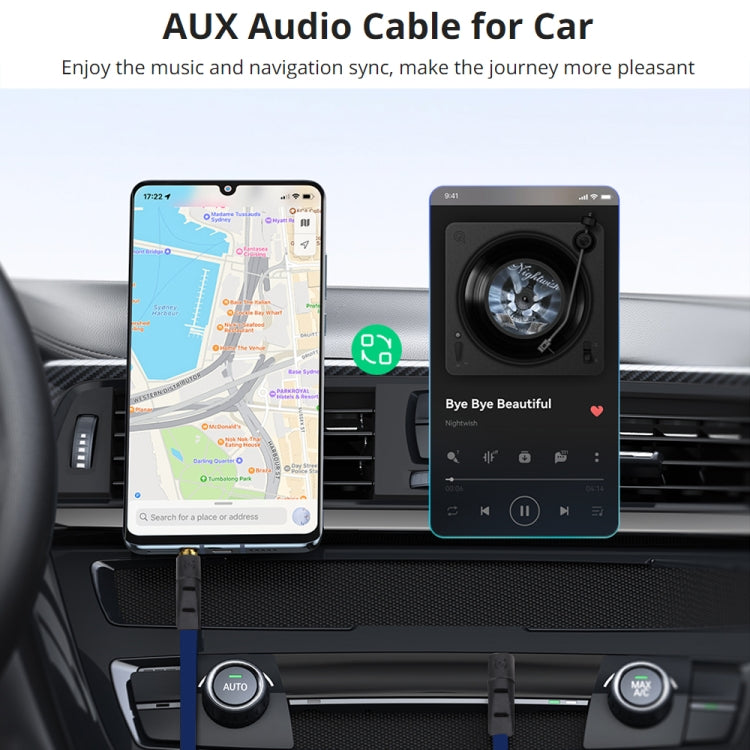 Cavo per auricolari jack stile Noodle da 3,5 mm per iPhone 5 / iPhone 4 e 4S / 3GS / 3G / iPad 4 / iPad mini / mini 2 Retina / Nuovo iPad / iPad 2 / Touch / MP3, Lunghezza: 1 m