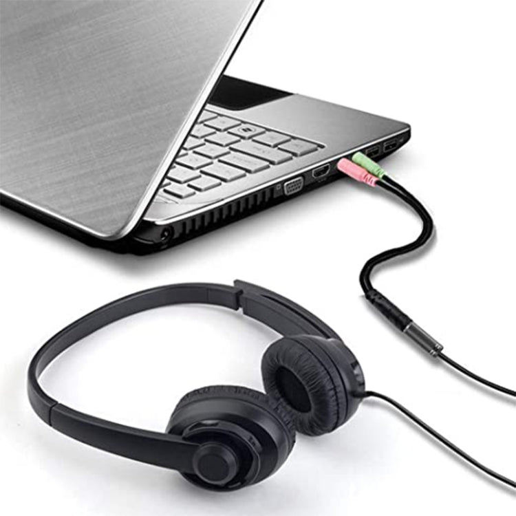 Microfono jack da 17 cm da 3,5 mm + cavo per auricolari, compatibile con telefoni, tablet, cuffie, lettore MP3, stereo per auto/casa e altro