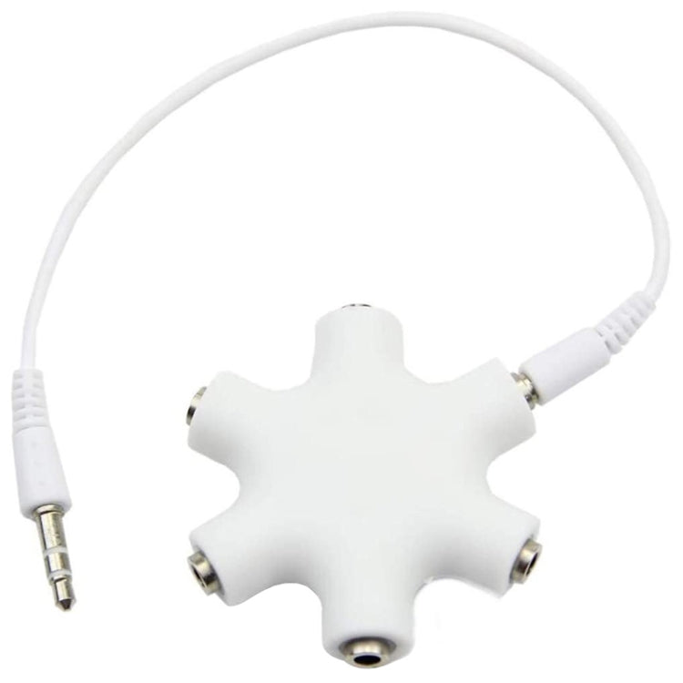 Connettore per cuffie splitter audio a 6 porte con cavo audio da 3,5 mm, compatibile con telefoni, tablet, cuffie, lettore MP3, stereo per auto/casa e altro