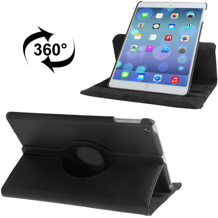Custodia per tablet in pelle con rotazione a 360 gradi con texture Litchi con supporto per iPad Air / Air 2 / iPad 9.7 2017 / iPad 9.7 2018