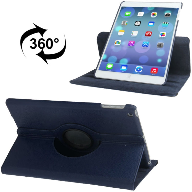 Custodia per tablet in pelle con rotazione a 360 gradi con texture Litchi con supporto per iPad Air / Air 2 / iPad 9.7 2017 / iPad 9.7 2018