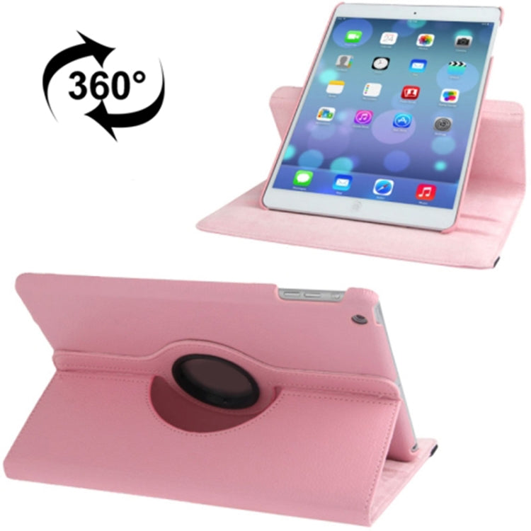 Custodia per tablet in pelle con rotazione a 360 gradi con texture Litchi con supporto per iPad Air / Air 2 / iPad 9.7 2017 / iPad 9.7 2018