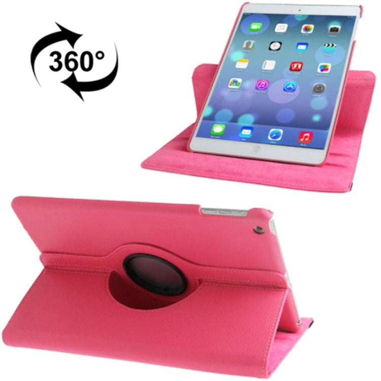 Custodia per tablet in pelle con rotazione a 360 gradi con texture Litchi con supporto per iPad Air / Air 2 / iPad 9.7 2017 / iPad 9.7 2018