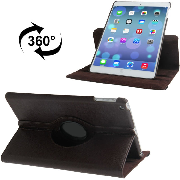 Custodia per tablet in pelle con rotazione a 360 gradi con texture Litchi con supporto per iPad Air / Air 2 / iPad 9.7 2017 / iPad 9.7 2018