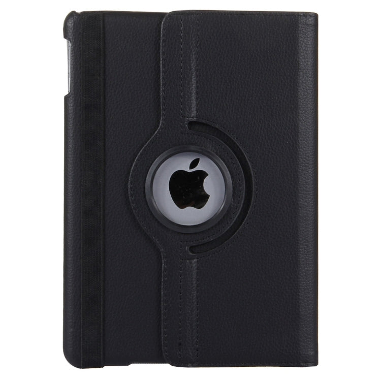 Per iPad 9.7 (2018) e iPad 9.7 (2017) e Air 2 e Air Custodia in pelle con texture litchi con rotazione a 360 gradi con supporto per 2 ingranaggi