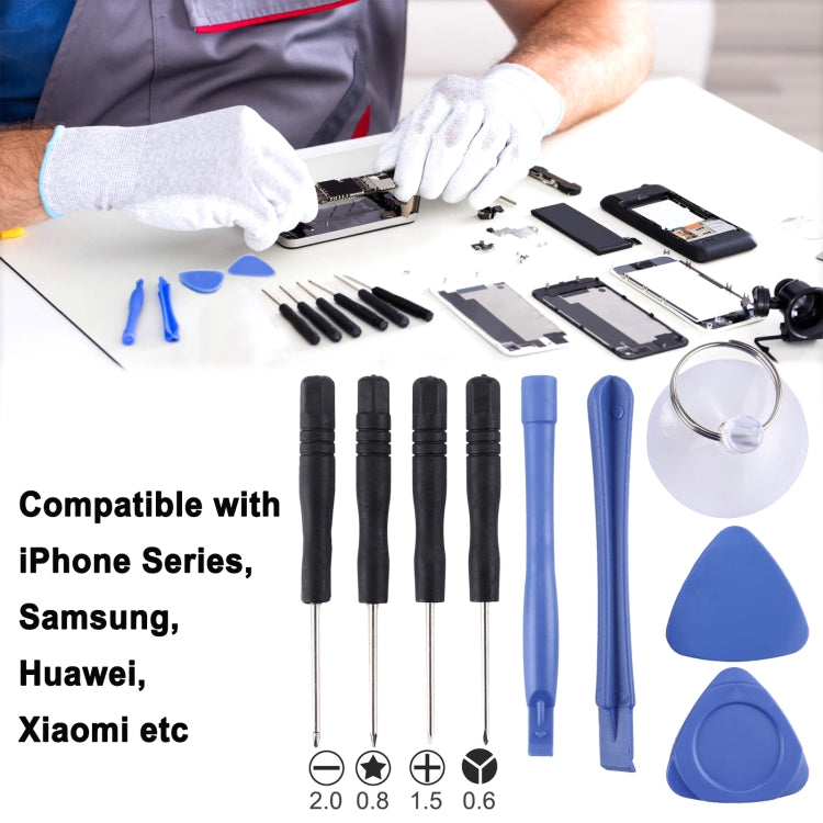 10 in 1 Repair Kit (4 Screwdrivers + 2 Disassembly Rods + 1 Mandrel + 2 Triangles on Thick Slices + Ejector Pin), 10 in 1