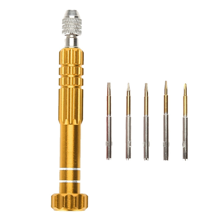 Gold Series 5 in 1 Screwdriver Set (T5 / T6 / 1.2 / 1.5 / 0.8), 5 in 1