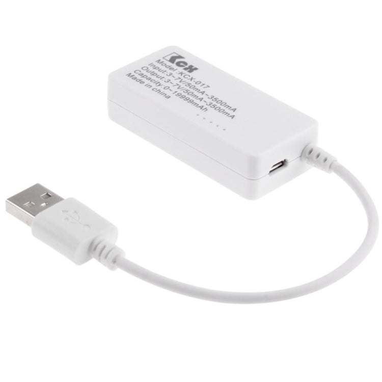 Mini tester mobile di capacità di alimentazione KCX-017, USB Voltage-KCX-017 White