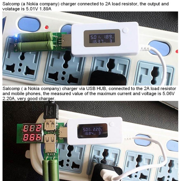 Mini tester mobile di capacità di alimentazione KCX-017, USB Voltage-KCX-017 White