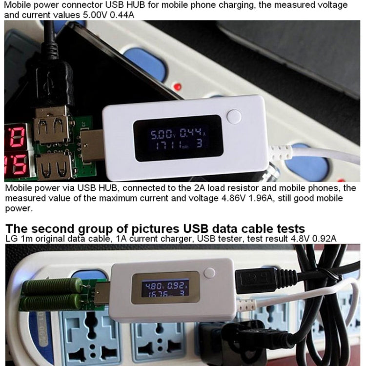 Mini Mobile Power Capacity Tester KCX-017, USB Voltage-KCX-017 White