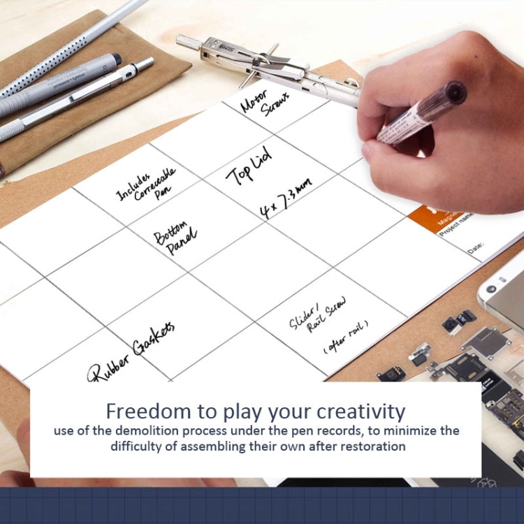 JAKEMY JM-Z09 Tappetino magnetico da progetto 25 cm x 20 cm con pennarello per strumenti di riparazione iPhone/Samsung, JM-Z09