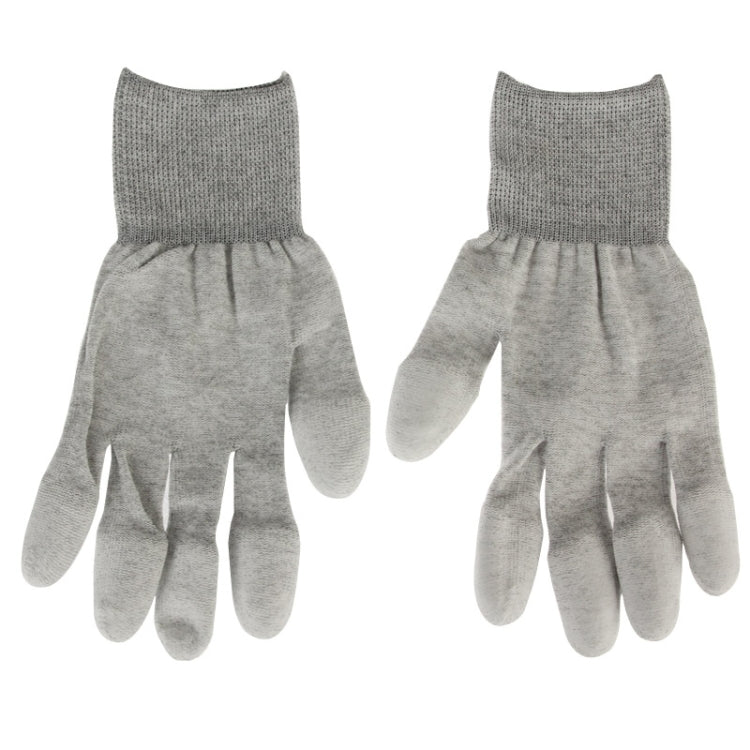 ESD Safe Anti-Static Gloves with PU Fingertip Coating Universal Size for Computer/Electronics/Phone Repair, Pair of 2, Grey