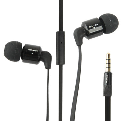 Awei ES600i Noodle Style Auricolare universale da 3,5 mm con controllo dell'altoparlante e microfono per iPhone / iPad / iPod touch, Galaxy SIV / SIII / Note II / Premier, serie Nokia Lumia, serie LG Optimus, serie HTC / Motorola / Sony Xperia ecc.