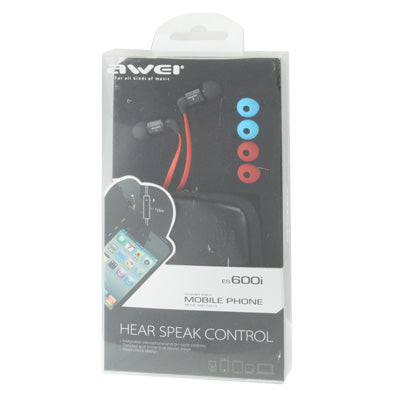 Awei ES600i Noodle Style Auricolare universale da 3,5 mm con controllo dell'altoparlante e microfono per iPhone / iPad / iPod touch, Galaxy SIV / SIII / Note II / Premier, serie Nokia Lumia, serie LG Optimus, serie HTC / Motorola / Sony Xperia ecc.