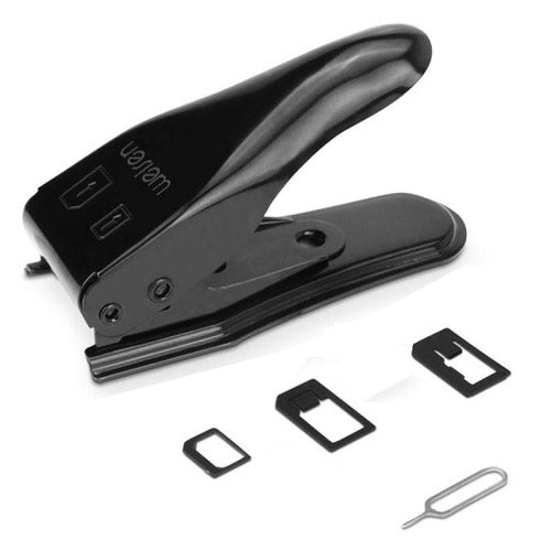 Taglierina Dual Nano Sim per iPhone / Samsung / Huawei / Xiaomi (con adattatore da Nano SIM a scheda Micro SIM + adattatore da Nano SIM a scheda SIM standard + adattatore da Micro SIM a scheda SIM standard + supporto vassoio scheda SIM strumento chiave...