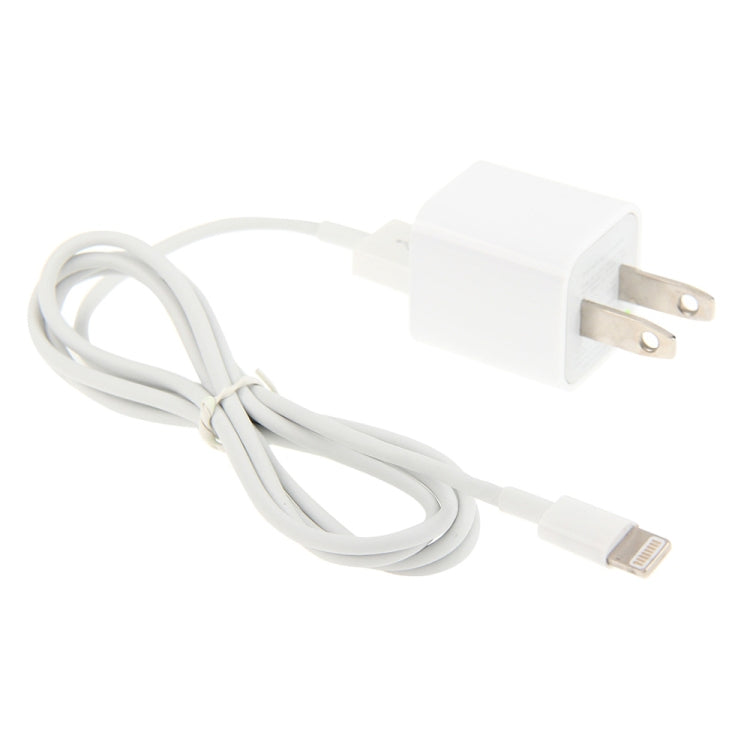 Adattatore per caricabatterie da viaggio con spina americana 2 in 1 5V 1A con cavo a 8 pin da 1 m per iPhone